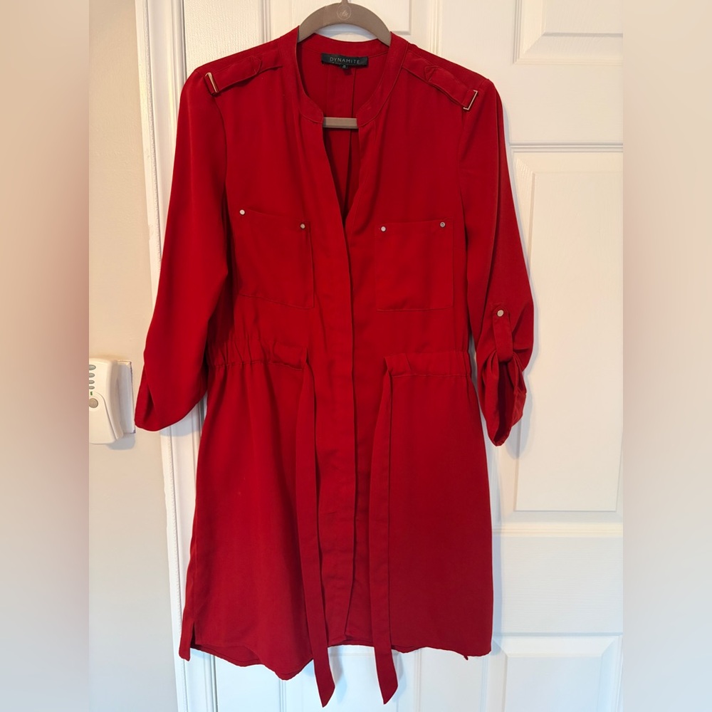 Dynamite Red 3/4 Sleeve Dress